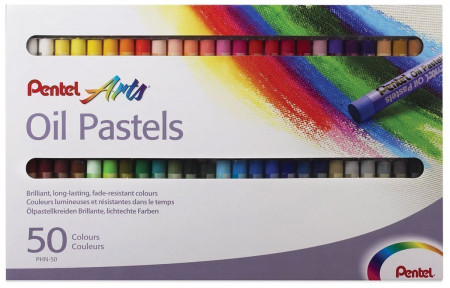 Pentel Arts Oil Pastels - Assorted Colours (Pack of 50)
