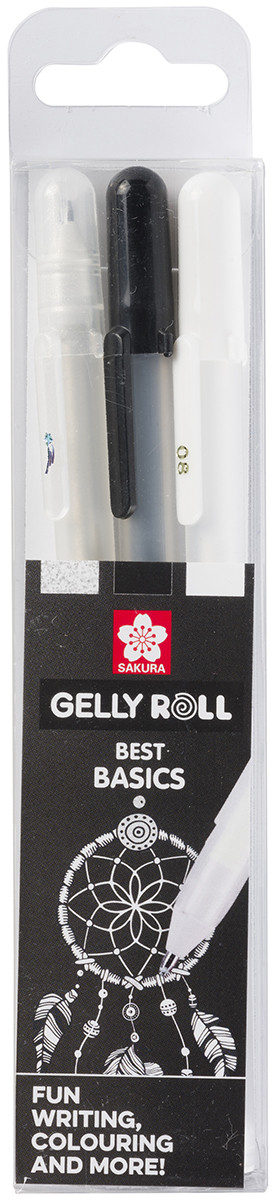 Sakura Gelly Roll Basic Gel Pens - Black, White & Clear (Set of 3)