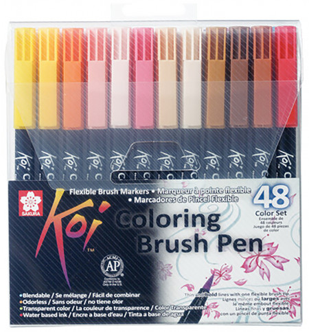 Sakura Koi Colour Brush Pens - Assorted Colours (Pack of 48)