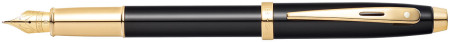 Sheaffer 100 Fountain Pen - Gloss Black Gold Trim