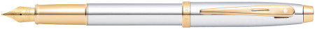 Sheaffer 100 Fountain Pen - Bright Chrome Gold Trim