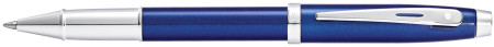 Sheaffer 100 Rollerball Pen - Blue Lacquer Chrome Trim