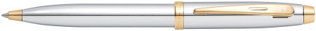 Sheaffer 100 Ballpoint Pen - Bright Chrome Gold Trim