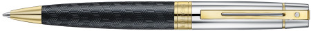 Sheaffer 300 Ballpoint Pen - Engraved Matte Black and Chrome with Gold Trim