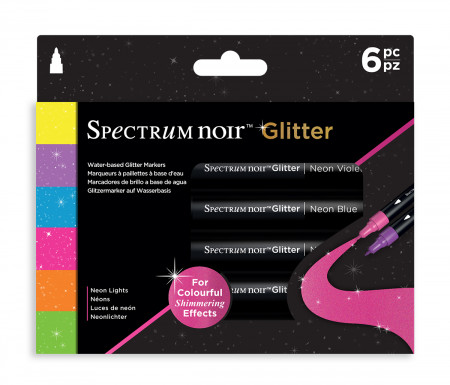 Spectrum Noir Glitter Markers - Neon Lights (Pack Of 6)