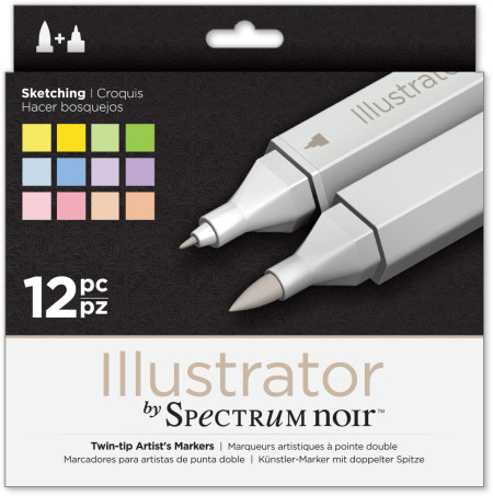 Spectrum Noir Illustrator Markers - Sketching (Pack of 12)