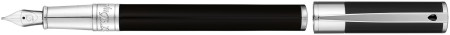 S.T. Dupont D-Initial Fountain Pen - Black Lacquer Chrome Trim