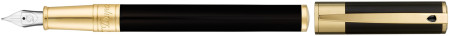 S.T. Dupont D-Initial Fountain Pen - Black Lacquer Gold Trim