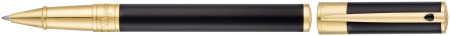 S.T. Dupont D-Initial Rollerball Pen - Black Lacquer Gold Trim