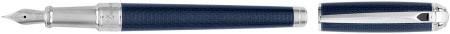 S.T. Dupont Line-D Medium Fountain Pen - Guilloche Blue & Palladium