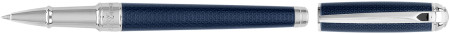 S.T. Dupont Line-D Medium Rollerball Pen - Guilloche Blue & Palladium