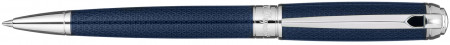 S.T. Dupont Line-D Medium Ballpoint Pen - Guilloche Blue & Palladium