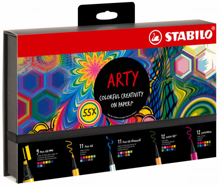 STABILO Creative Pen Set - ARTY - Pack of 55 - Assorted Colours