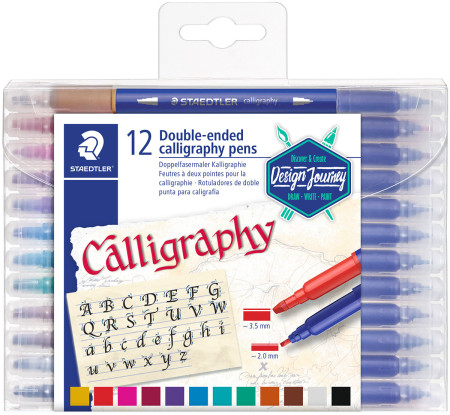 Staedtler Duo Calligraphy Marker - Assorted Colours (Wallet of 12)