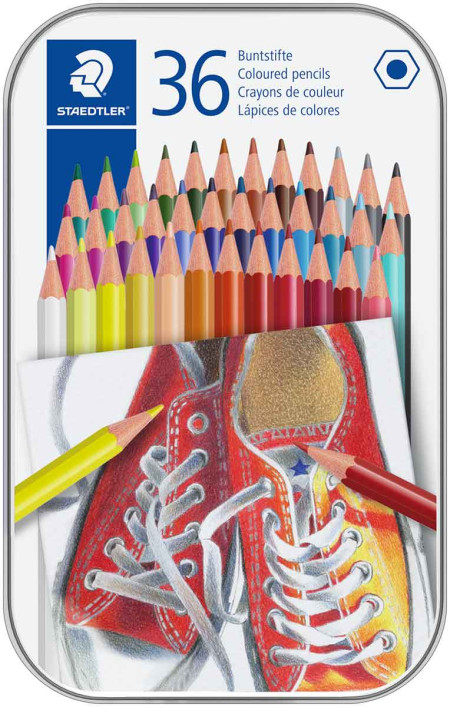 Staedtler Design Journey Colouring Pencils - Assorted Colours (Tin of 36)