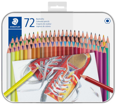 Staedtler Woodless Colouring Pencils - Assorted Colours (Tin of 72)