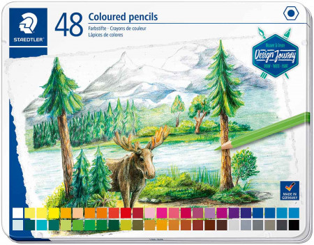 Staedtler Design Journey Colouring Pencils - Assorted Colours (Tin of 48)