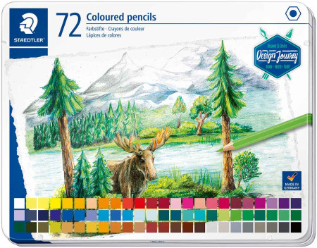 Staedtler Design Journey Colouring Pencils - Assorted Colours (Tin of 72)