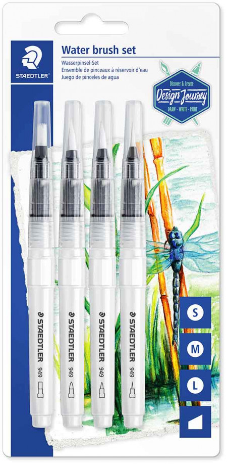 Staedtler Design Journey Water Brush Pen Set (Pack of 4)