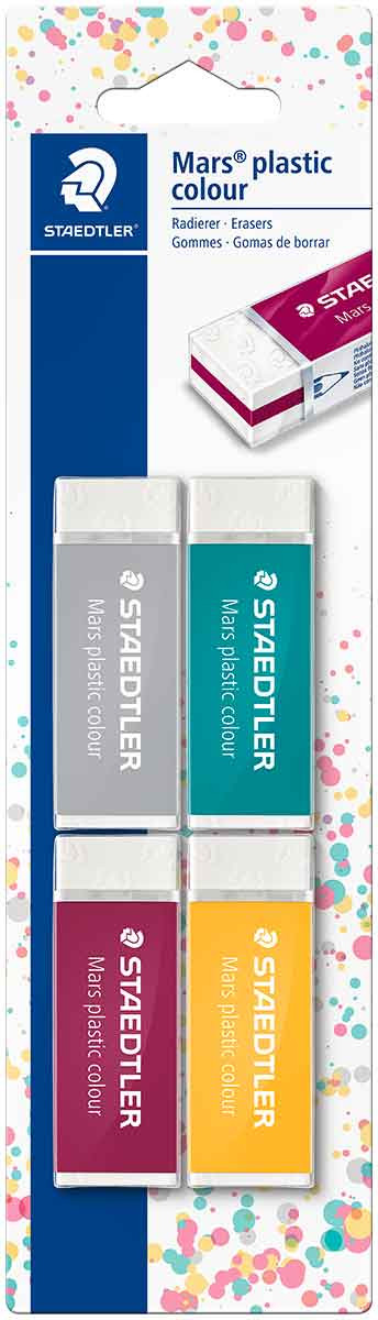 Staedtler Mars Plastic Eraser - Colour Coded (Pack of 4)