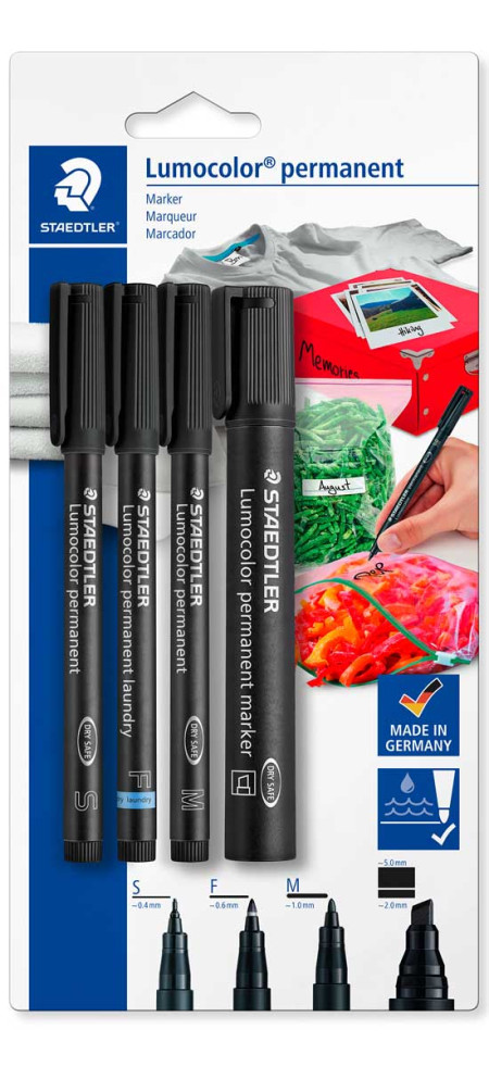 Staedtler Medium 0.5mm 430 Stick Ballpoint Pens Writing Pen Smooth - Black & Blue Ink - Pack of 6