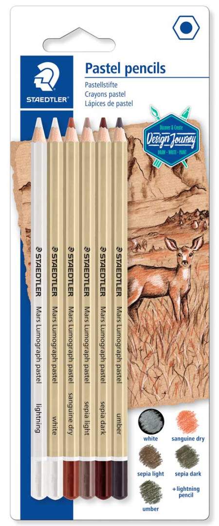 Staedtler Mars Lumograph Pastel Pencils - Sepia Tones (Pack of 6)