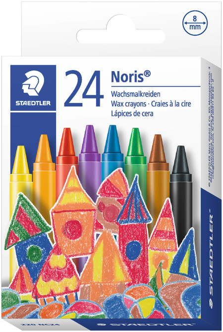 Staedtler Noris Club Wax Crayons - Assorted Colours (Pack of 24)