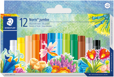 Staedtler Noris Club Jumbo Oil Pastels - Assorted Colours (Pack of 12)