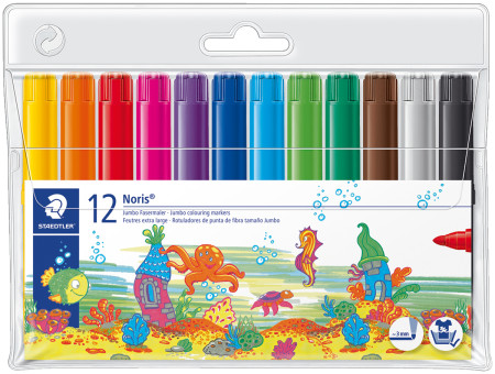 Staedtler Noris Club Jumbo Fibre Tip Pen - Assorted Colours (Pack of 12)