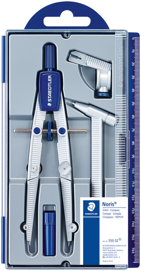 Staedtler Noris Club - School Compass with Centre Wheel plus Extension Bar