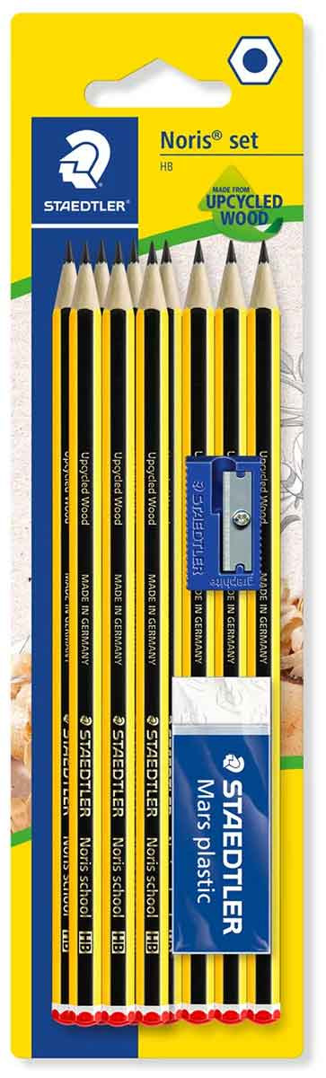 Staedtler Noris Pencils with Eraser & Sharpener - HB (Pack of 10)