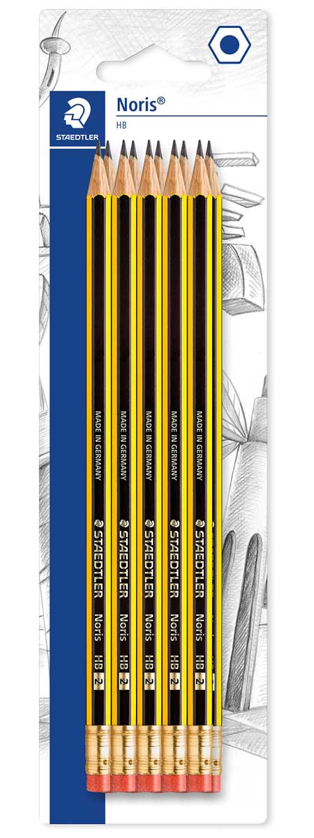 Staedtler Noris Pencil with Eraser Tip - HB (Pack of 10)