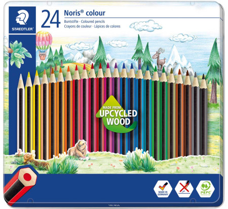 Staedtler Noris Colouring Pencils - Assorted Colours (Tin of 24)