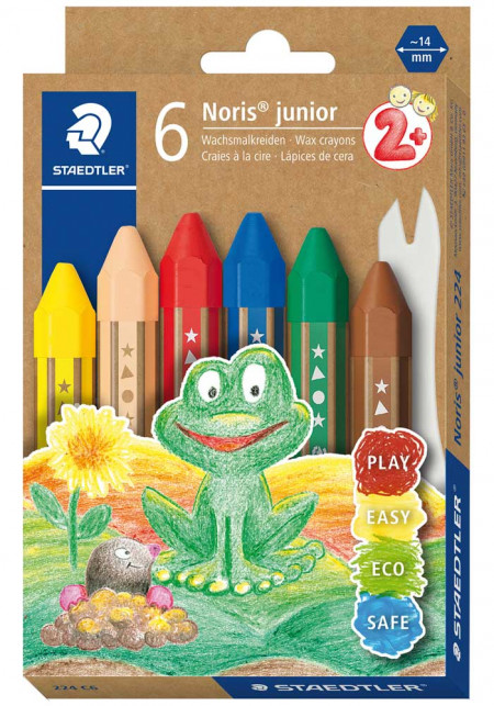Staedtler Noris Junior Wax Crayons - Assorted Colours (Pack of 6)