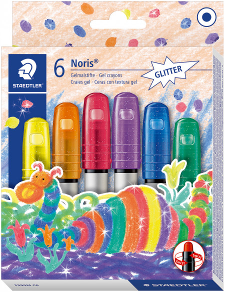 Staedtler Noris Gel Twist Crayons - Glitter - Assorted Colours (Pack of 6)