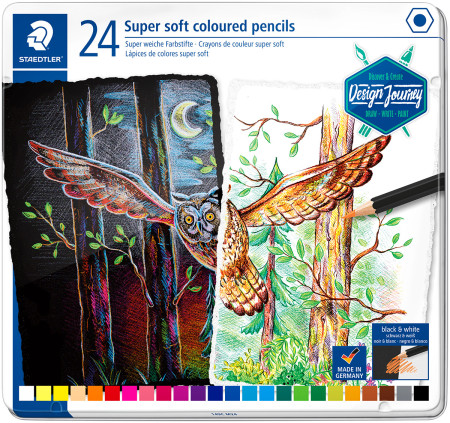 Staedtler Super Soft Colouring Pencils - Assorted Colours (Tin of 24)