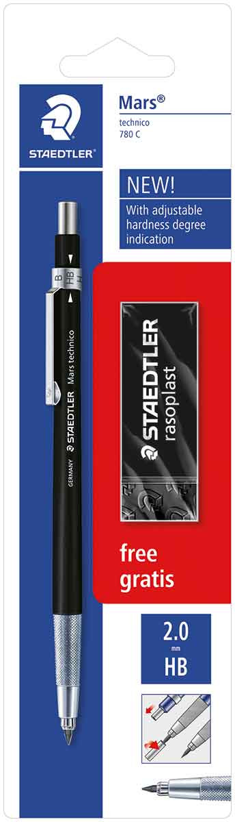 Staedtler Mars Technico Pencil with Eraser - Black