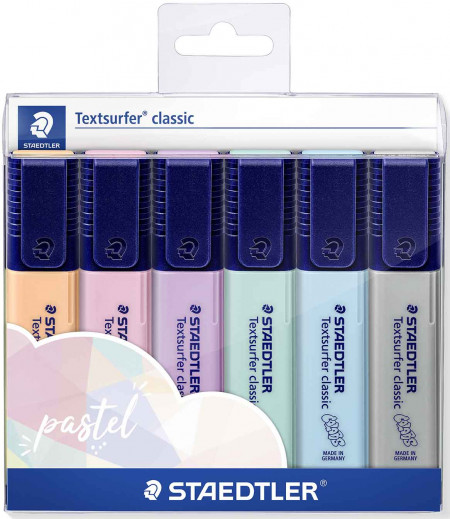 Staedtler Textsurfer Classic Highlighters - Pastel Colours (Pack of 6)