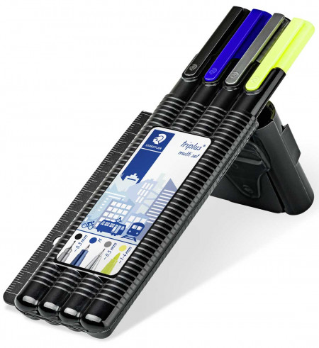 Staedtler Triplus Mobile Office Set with Ruler (Pack of 4)