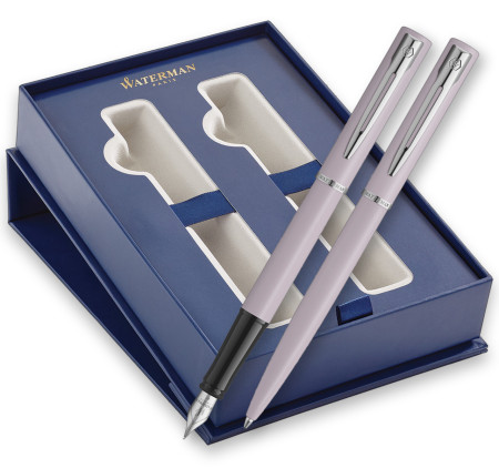 Waterman Allure Fountain & Ballpoint Pen Gift Set - Pastel Pink Chrome Trim