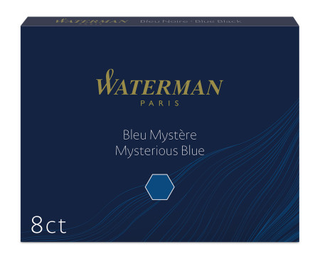 Waterman Large Ink Cartridge - Mysterious Blue (Pack of 8)