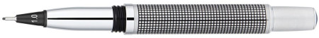 Yookers Metis 999 Refillable Fineliner Pen - Black Grid Satin Chrome