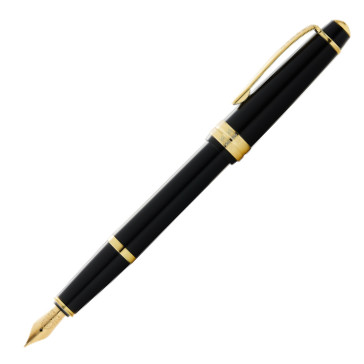 Cross Bailey Light Fountain Pen - Black Resin Gold Plated Trim - Picture 1
