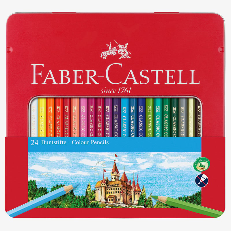Faber-Castell Faber-Castell Hexagonal Colouring Pencils - Assorted Colours (Tin of 24)