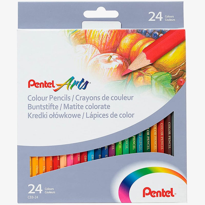 Pentel Pentel Arts Colouring Pencils - Assorted Colours (Pack of 24)