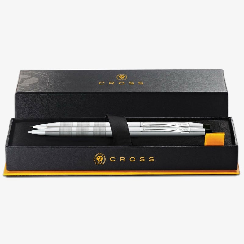 Cross Cross Classic Century Ballpoint Pen and Pencil Set -  Satin Chrome