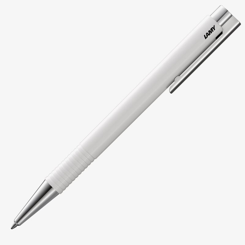 Lamy Lamy Logo Ballpoint Pen - White Chrome Trim