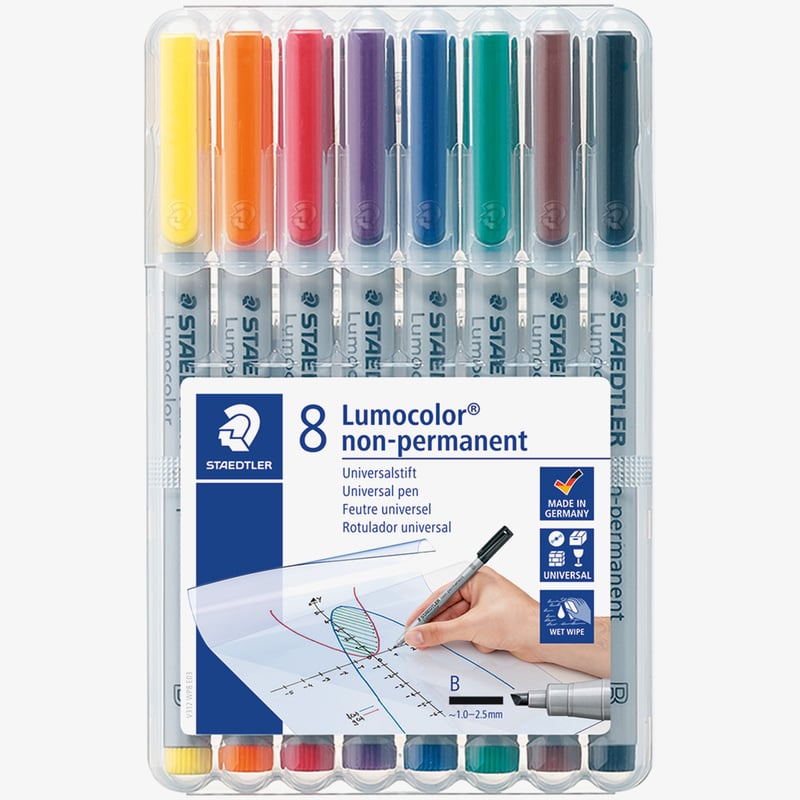 Staedtler Staedtler Lumocolor Nonpermanent Pen - Broad - Assorted Colours (Pack of 8)