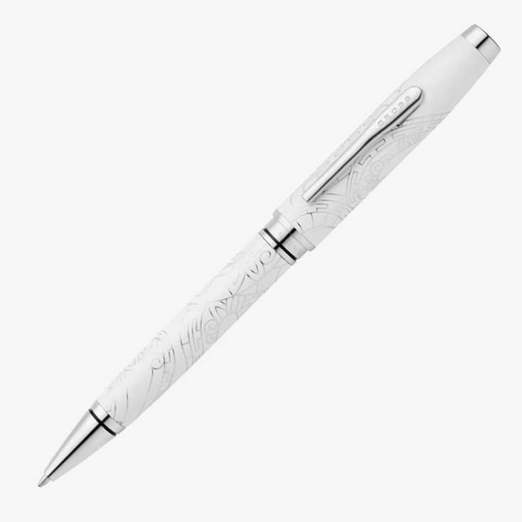 Cross Cross Coventry Zodiac Ballpoint Pen - Year of the Snake - Pearl White Lacquer Chrome Trim