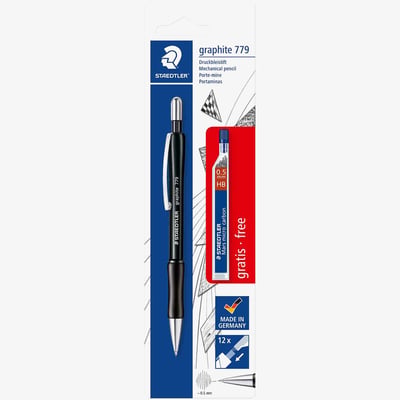 Staedtler Graphite 779  Mechanical Pencil with Leads - 0.5mm - Black